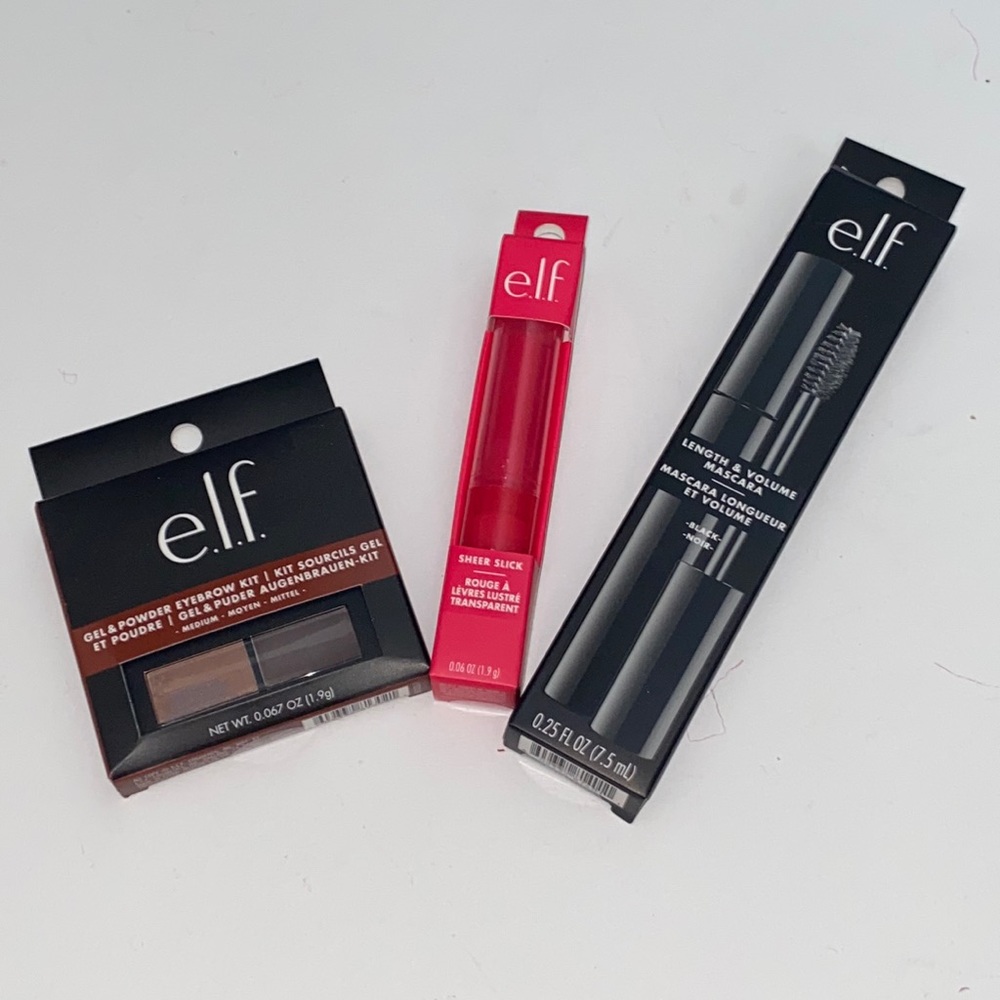 E.L.F. Makeup Mascara, Lipstick, Eyebrow Kit